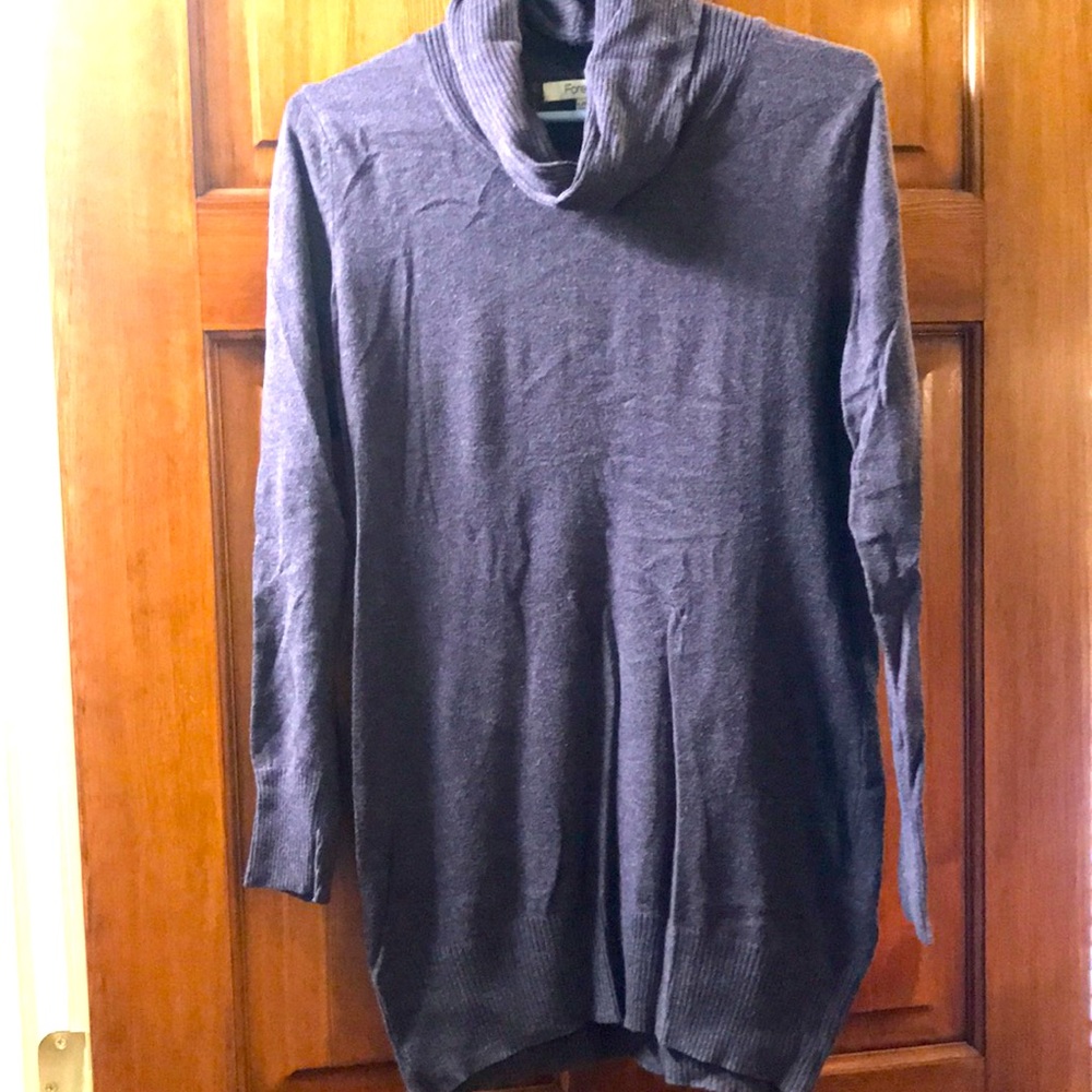 Purple oversized sweater with cowl neck